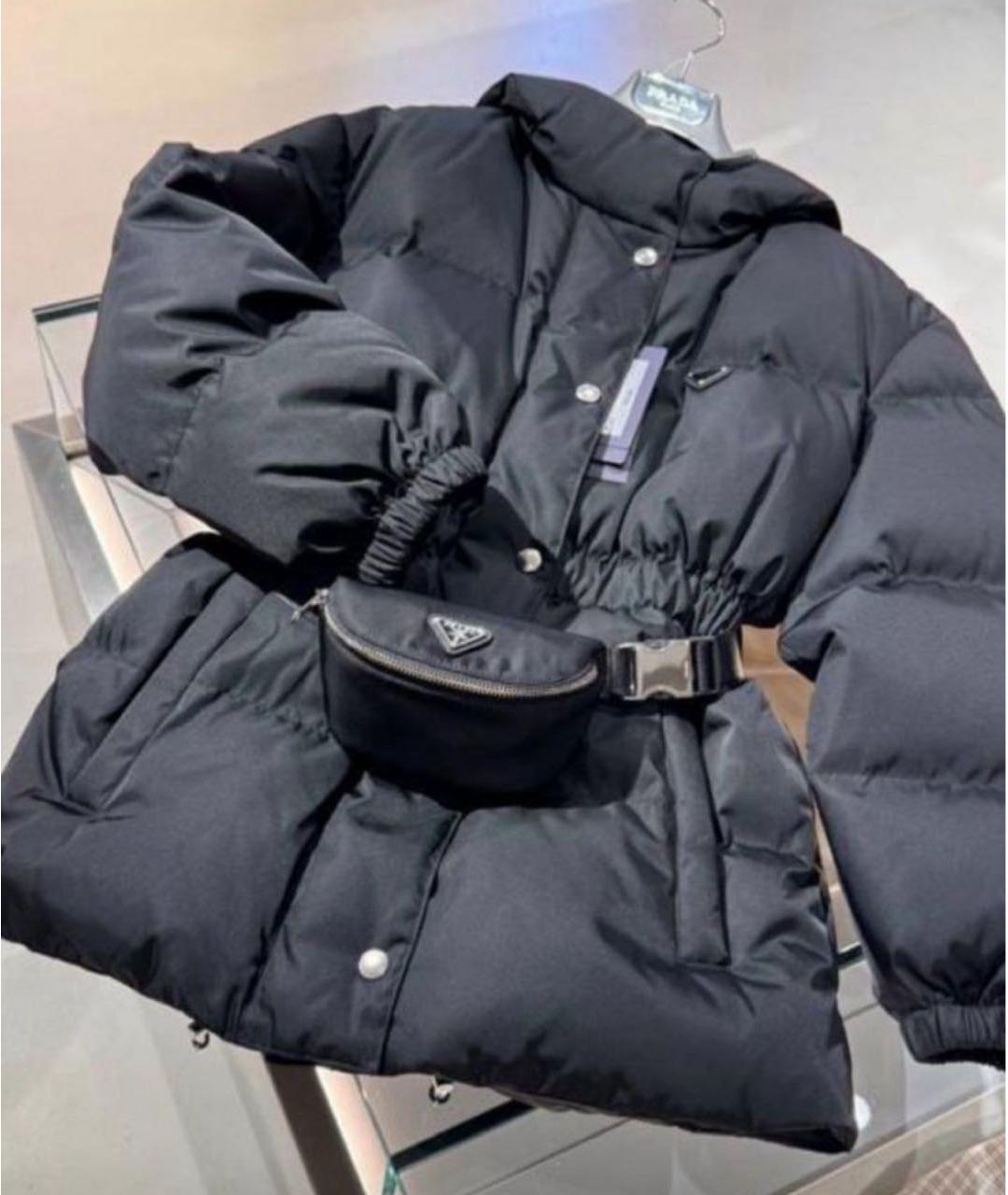 PRADA Черный полиэстеровый пуховик, фото 5