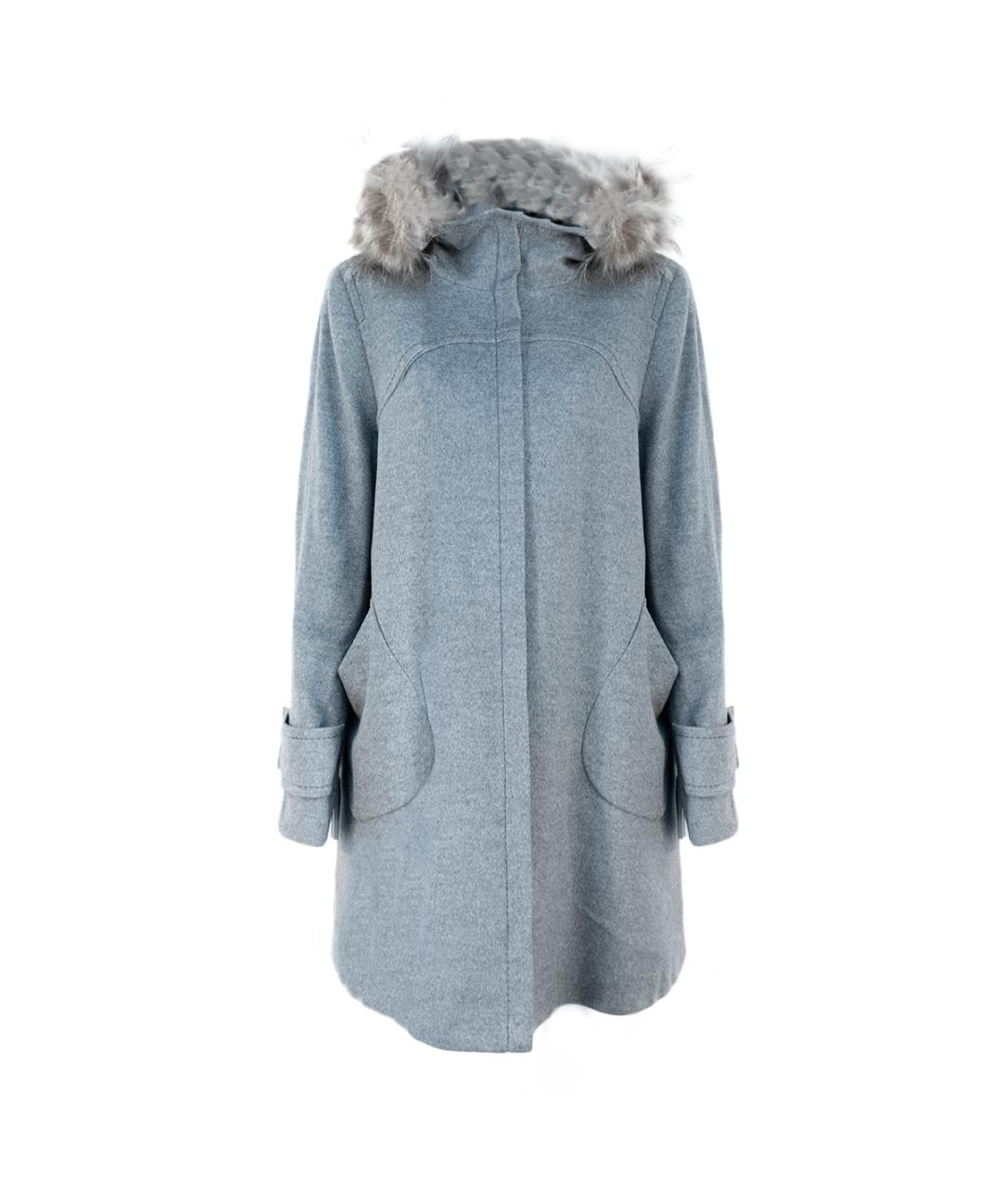 SPORTMAX Серое шерстяное пальто, фото 1