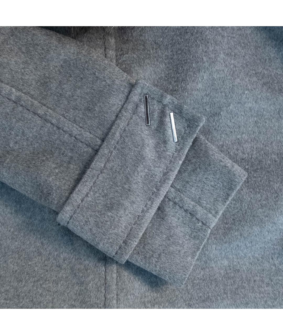 SPORTMAX Серое шерстяное пальто, фото 5