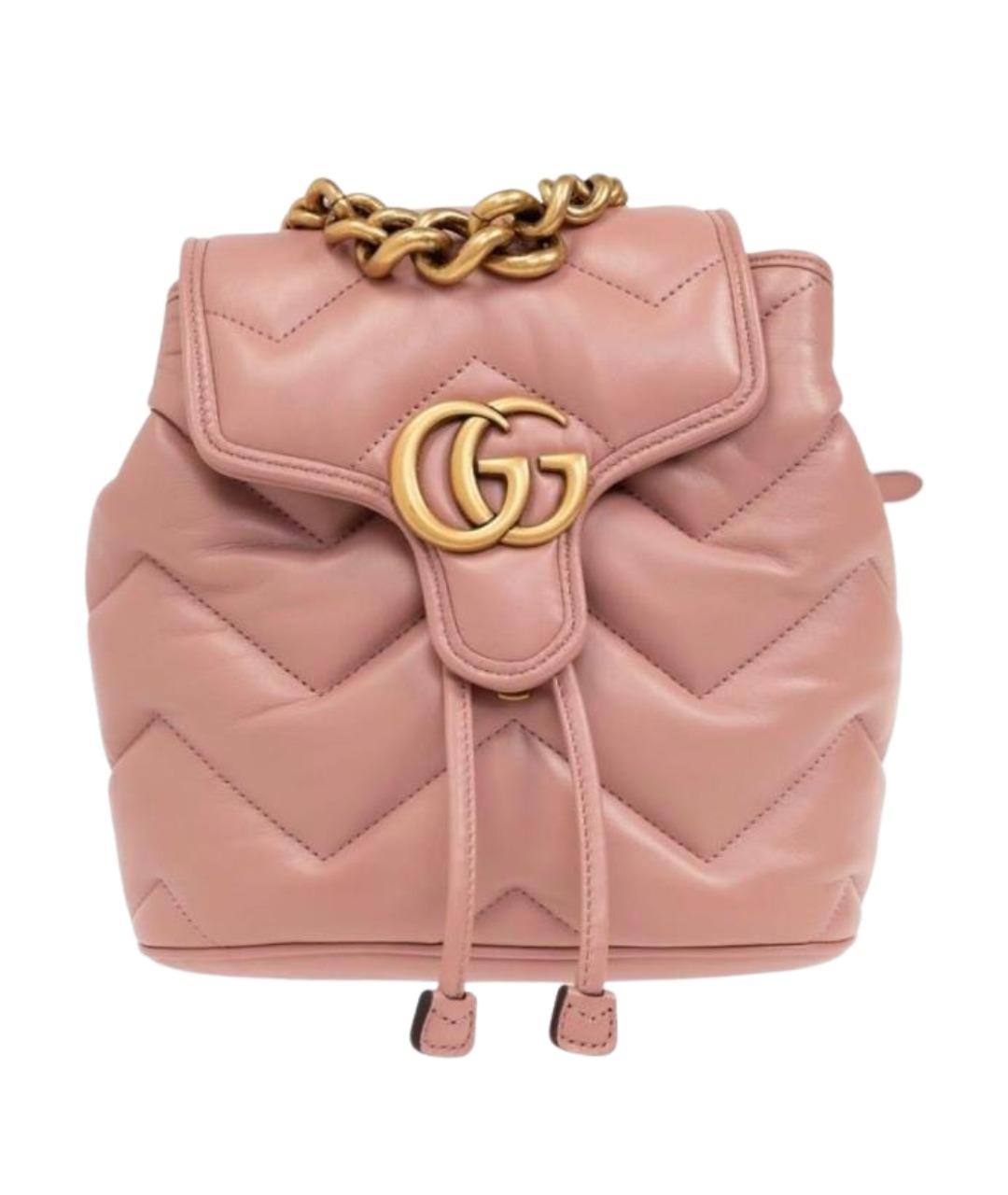 GUCCI Коралловый кожаный рюкзак, фото 1