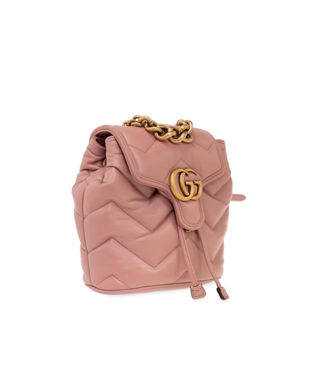 GUCCI Коралловый кожаный рюкзак, фото 2