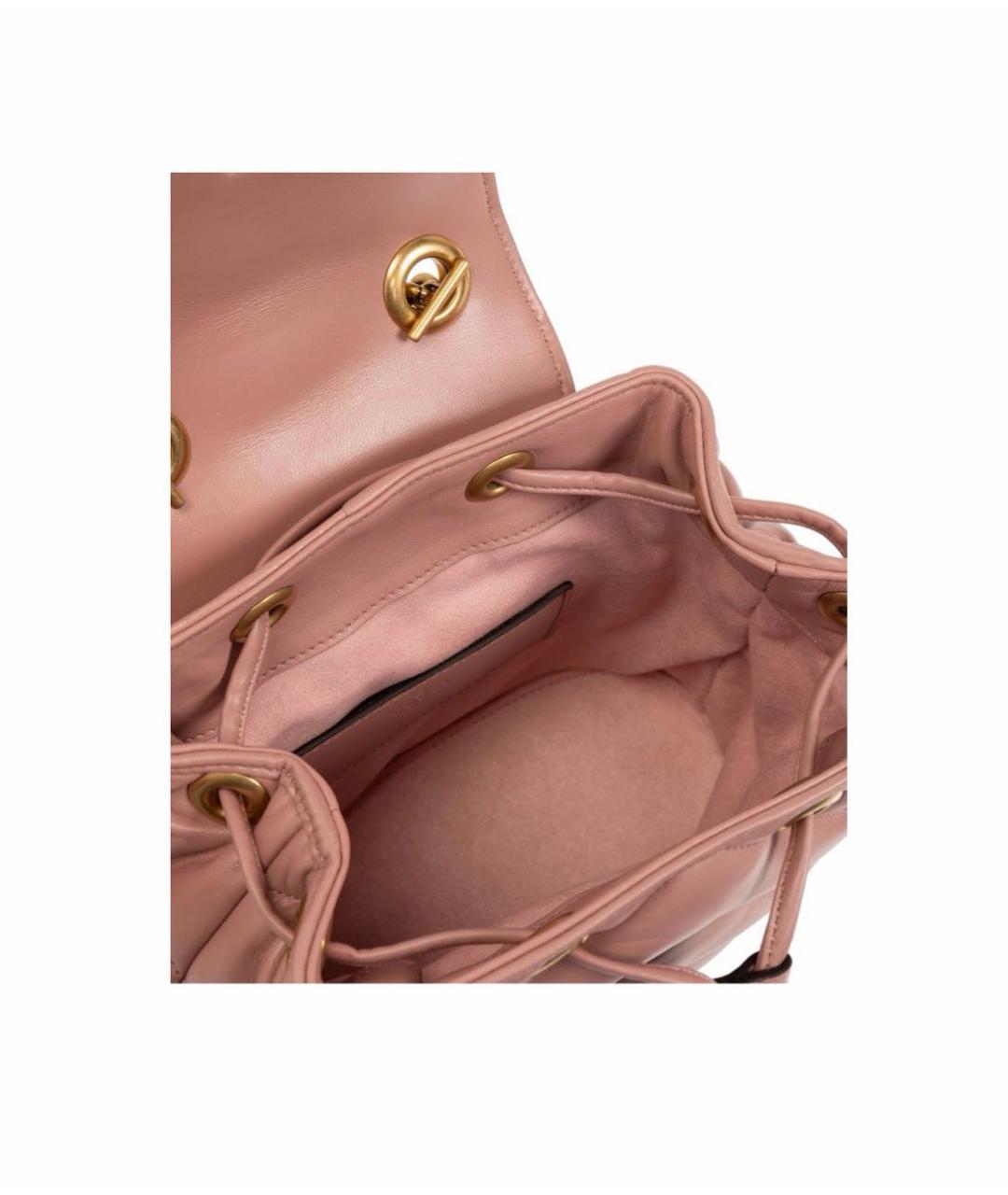 GUCCI Коралловый кожаный рюкзак, фото 4