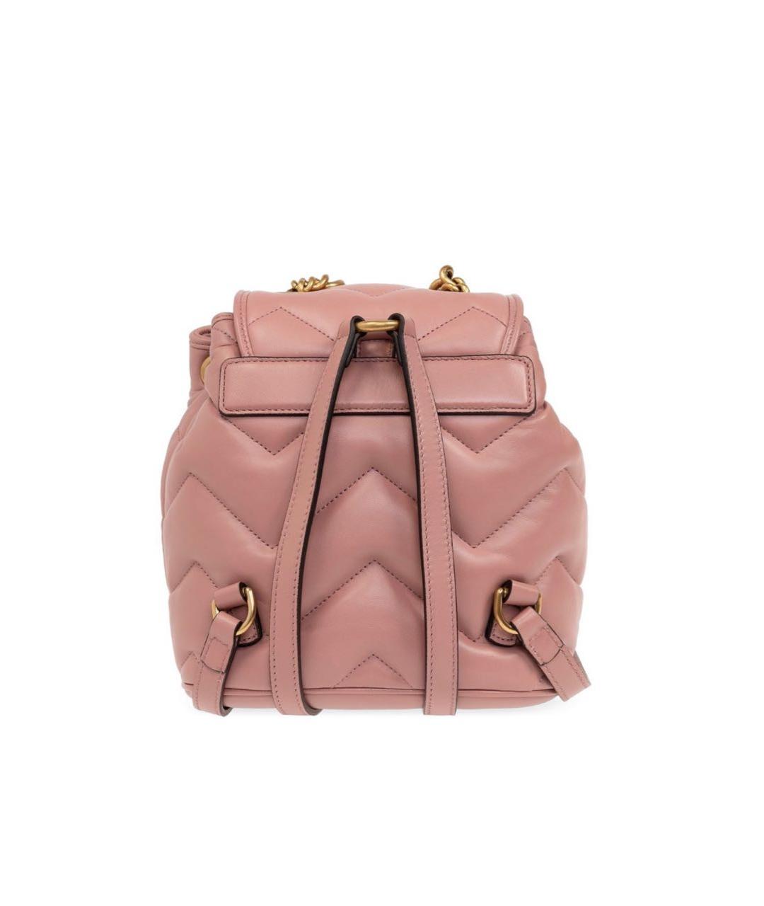 GUCCI Коралловый кожаный рюкзак, фото 3