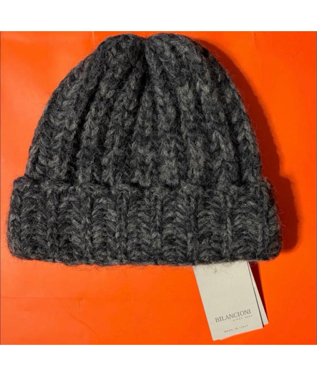 BILANCIONI Серая шерстяная шапка, фото 4