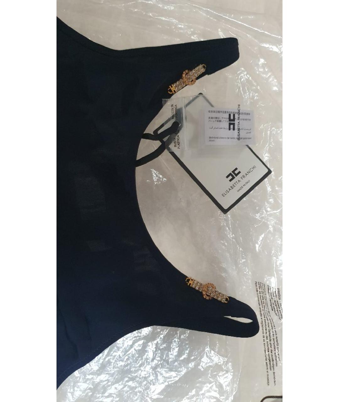 ELISABETTA FRANCHI Темно-синее вискозное боди, фото 7