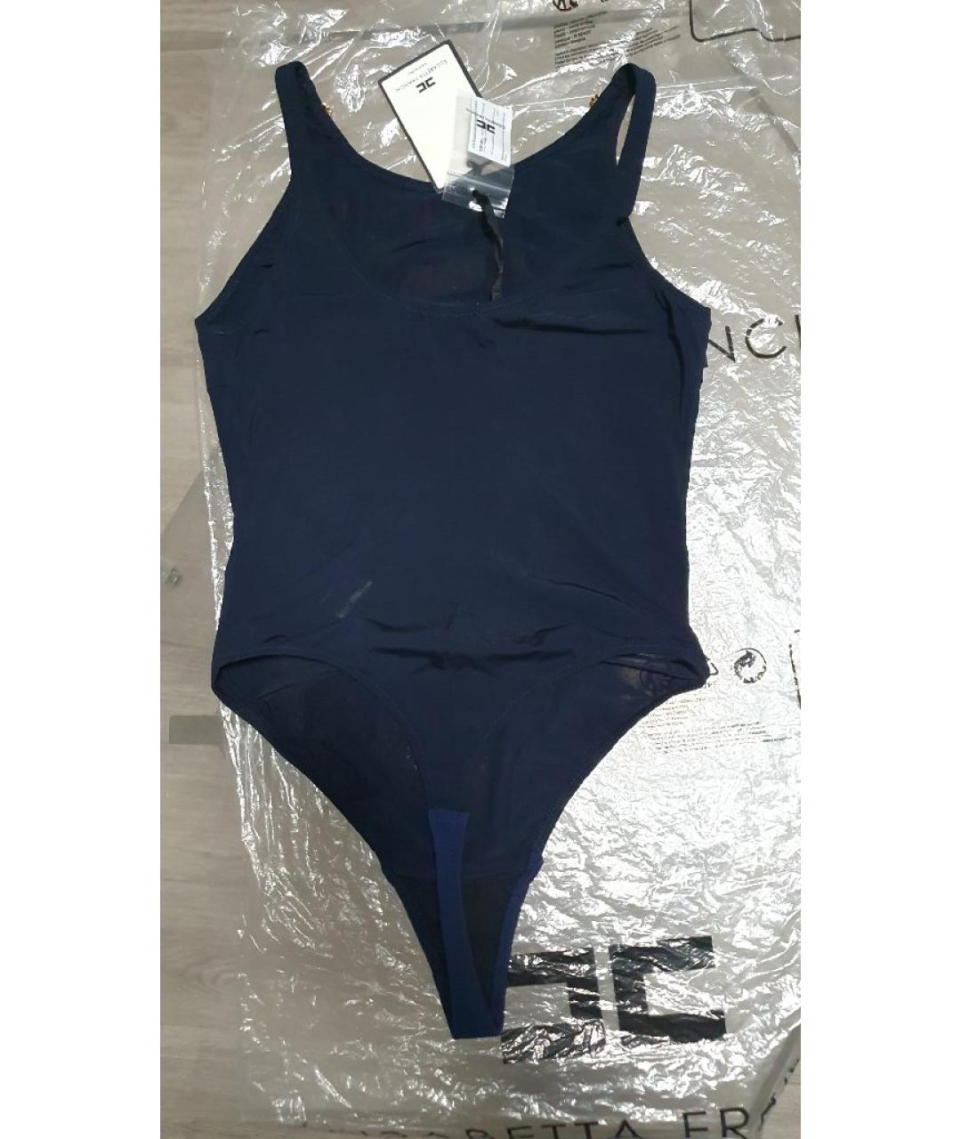 ELISABETTA FRANCHI Темно-синее вискозное боди, фото 6