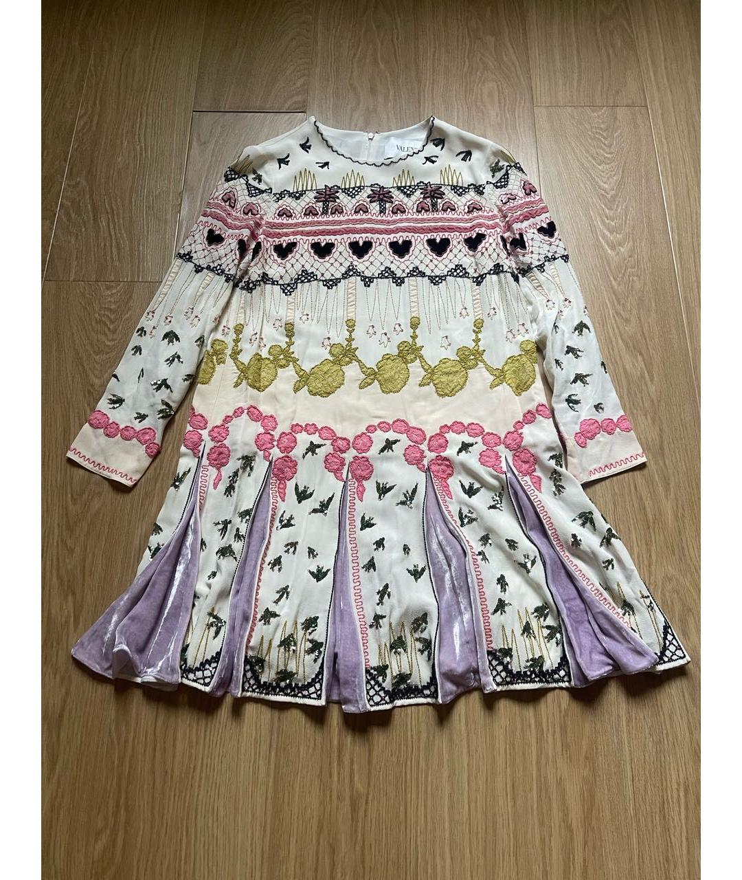 VALENTINO Мульти шелковое повседневное платье, фото 8