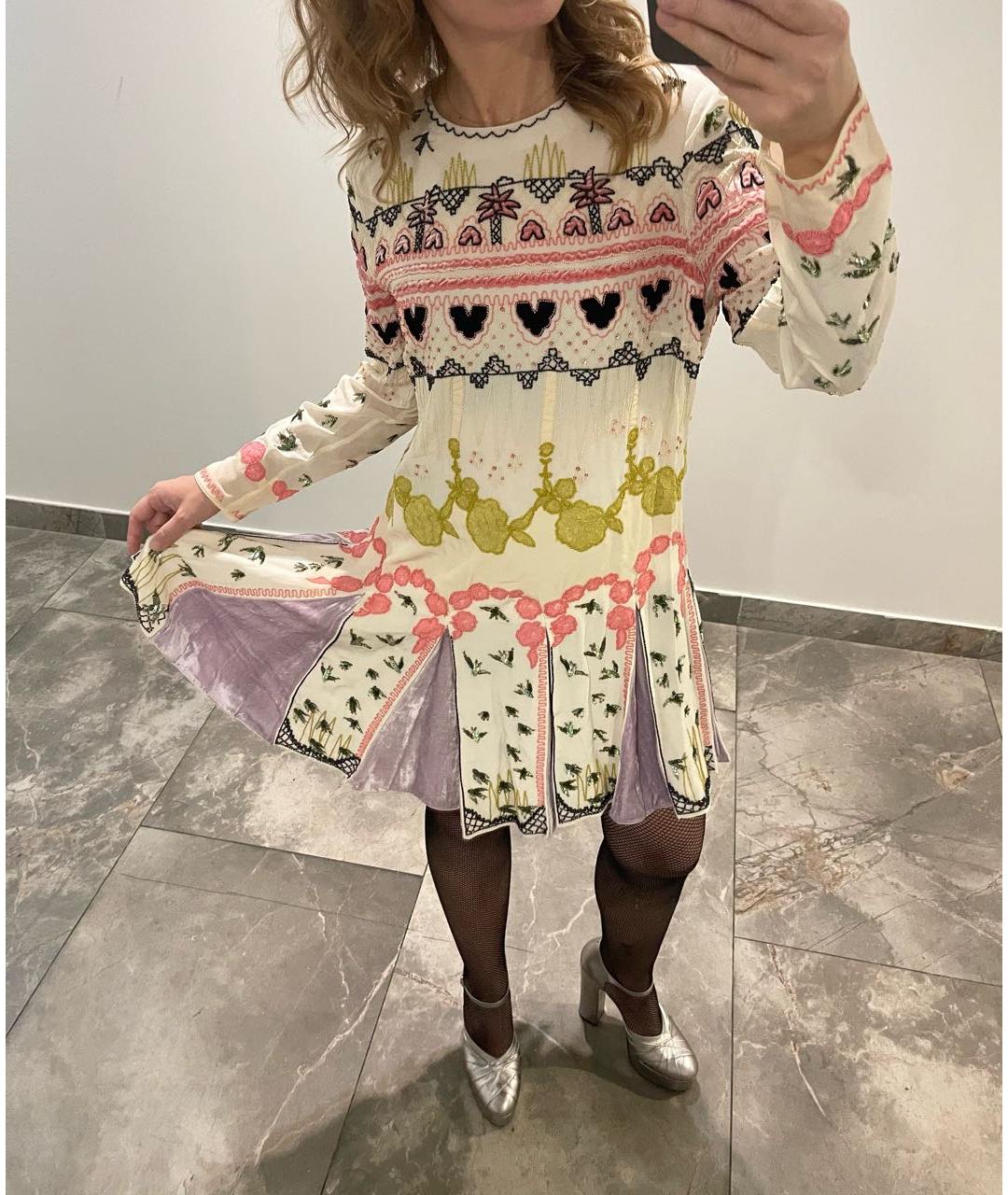 VALENTINO Мульти шелковое повседневное платье, фото 6