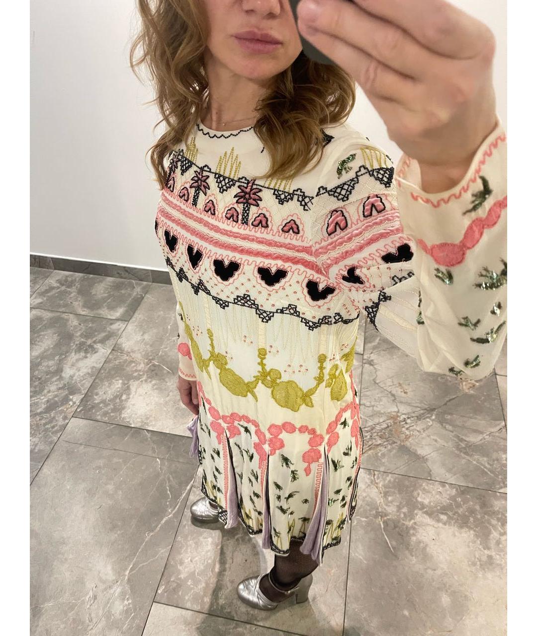 VALENTINO Мульти шелковое повседневное платье, фото 5