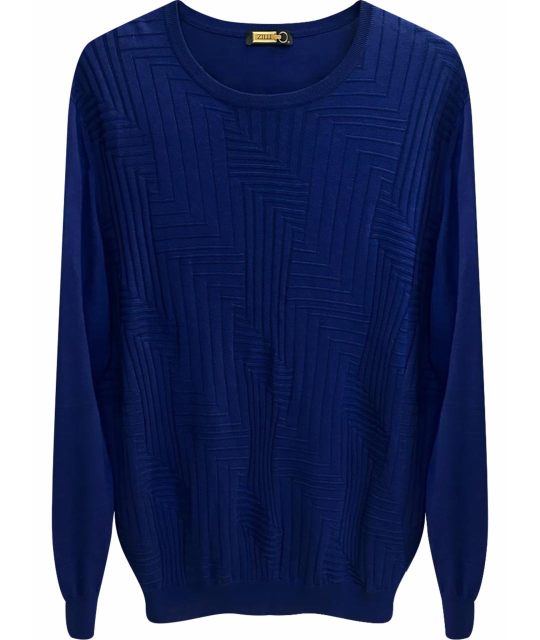 ZILLI Синий шелковый джемпер / свитер, фото 1