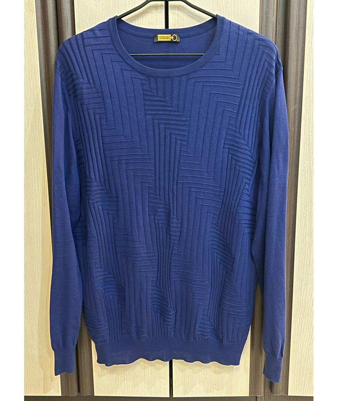 ZILLI Синий шелковый джемпер / свитер, фото 7