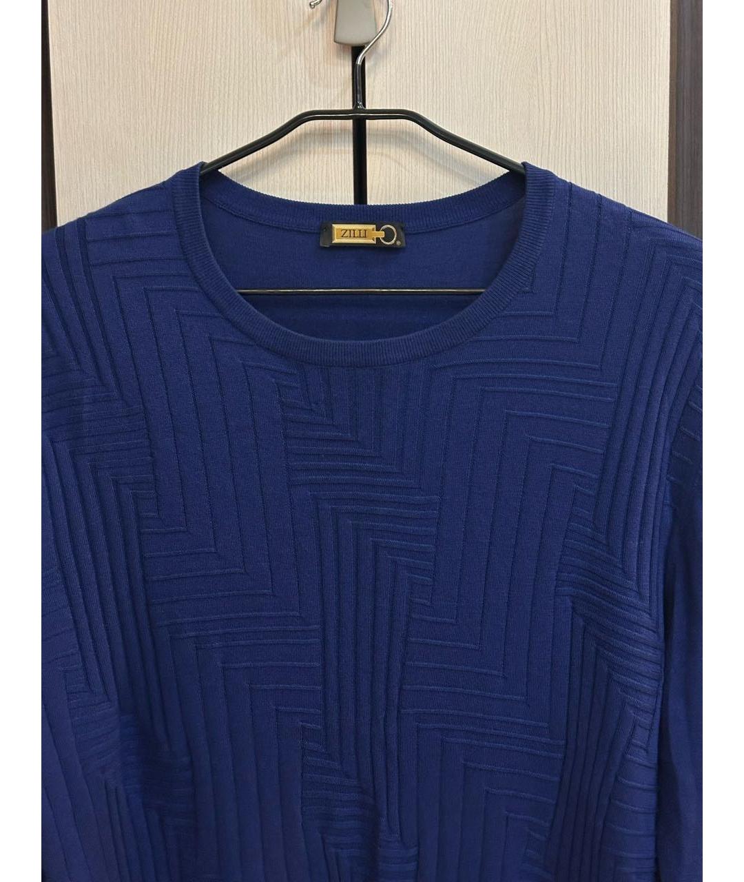 ZILLI Синий шелковый джемпер / свитер, фото 8