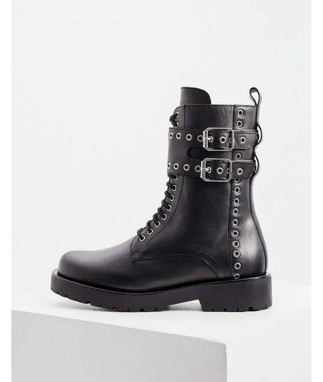 TWIN-SET Черные кожаные ботинки, фото 10
