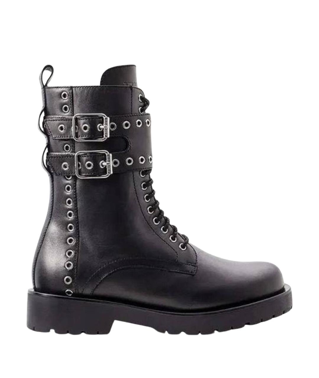 TWIN-SET Черные кожаные ботинки, фото 1