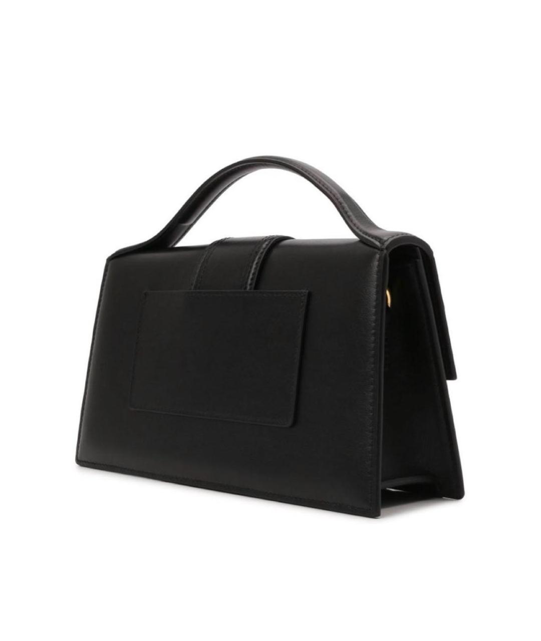 JACQUEMUS Черная кожаная сумка с короткими ручками, фото 2