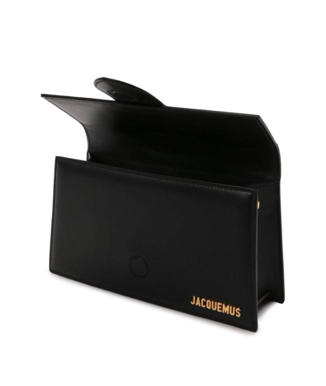 JACQUEMUS Черная кожаная сумка с короткими ручками, фото 3