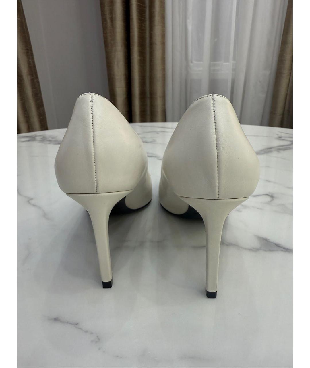 SAINT LAURENT Белые кожаные туфли, фото 4