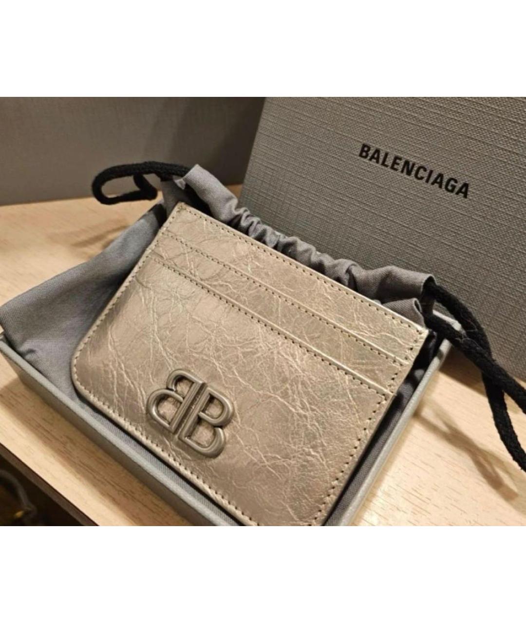 BALENCIAGA Золотой кожаный кардхолдер, фото 2