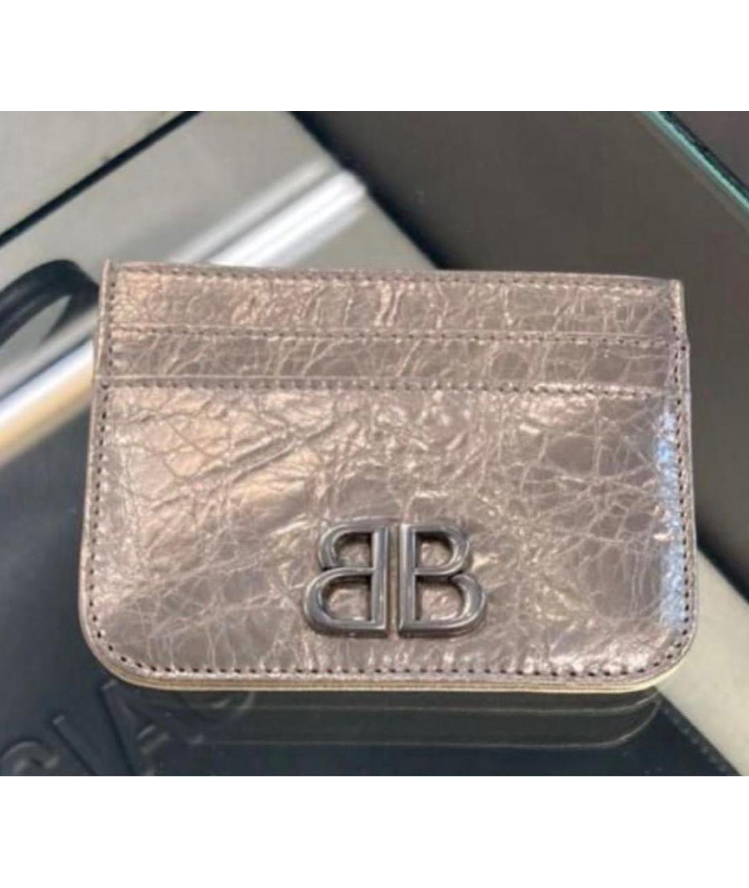 BALENCIAGA Золотой кожаный кардхолдер, фото 3