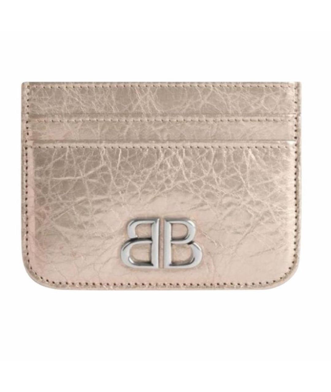 BALENCIAGA Золотой кожаный кардхолдер, фото 1