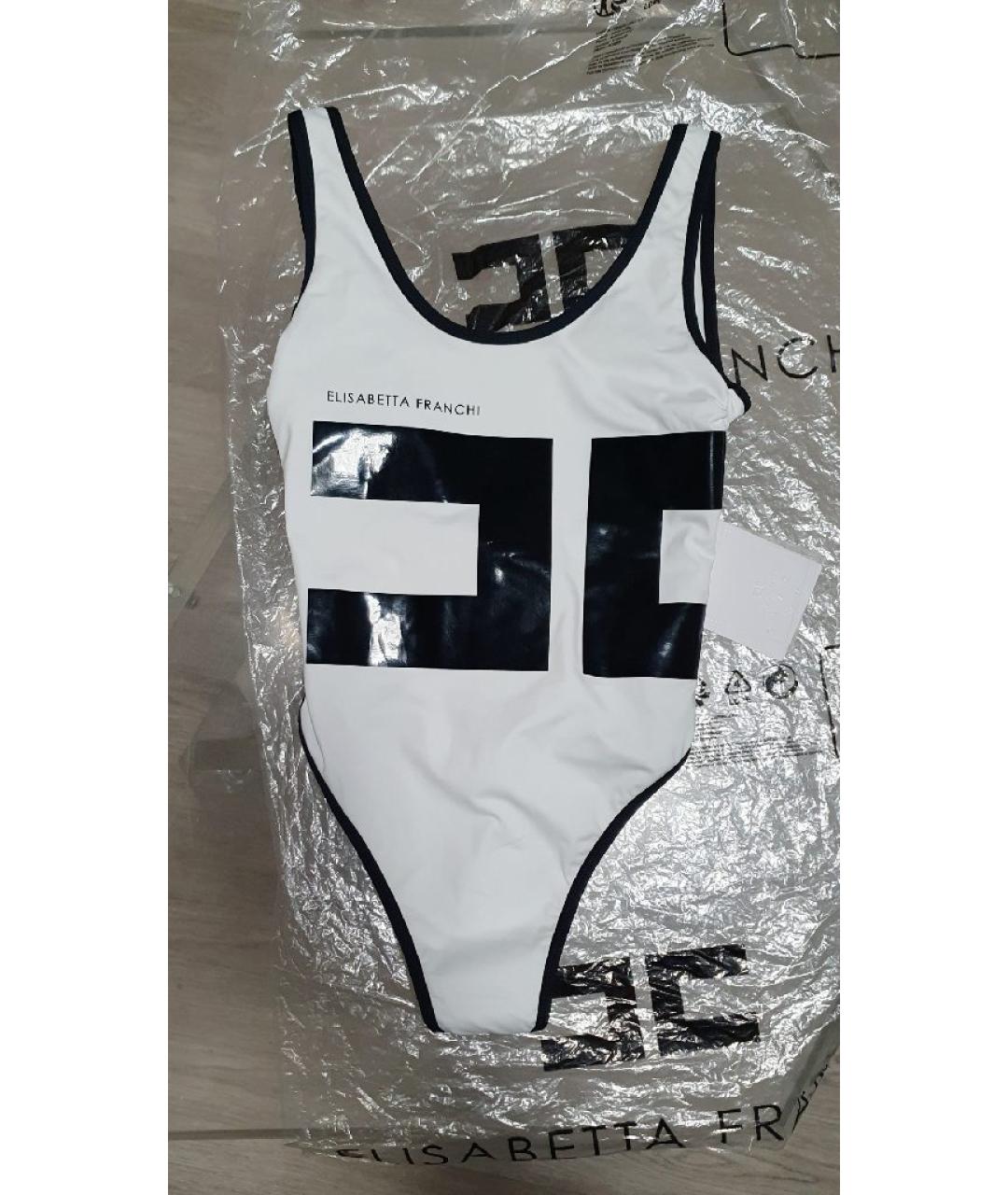 ELISABETTA FRANCHI Белый полиэстеровый купальник, фото 5