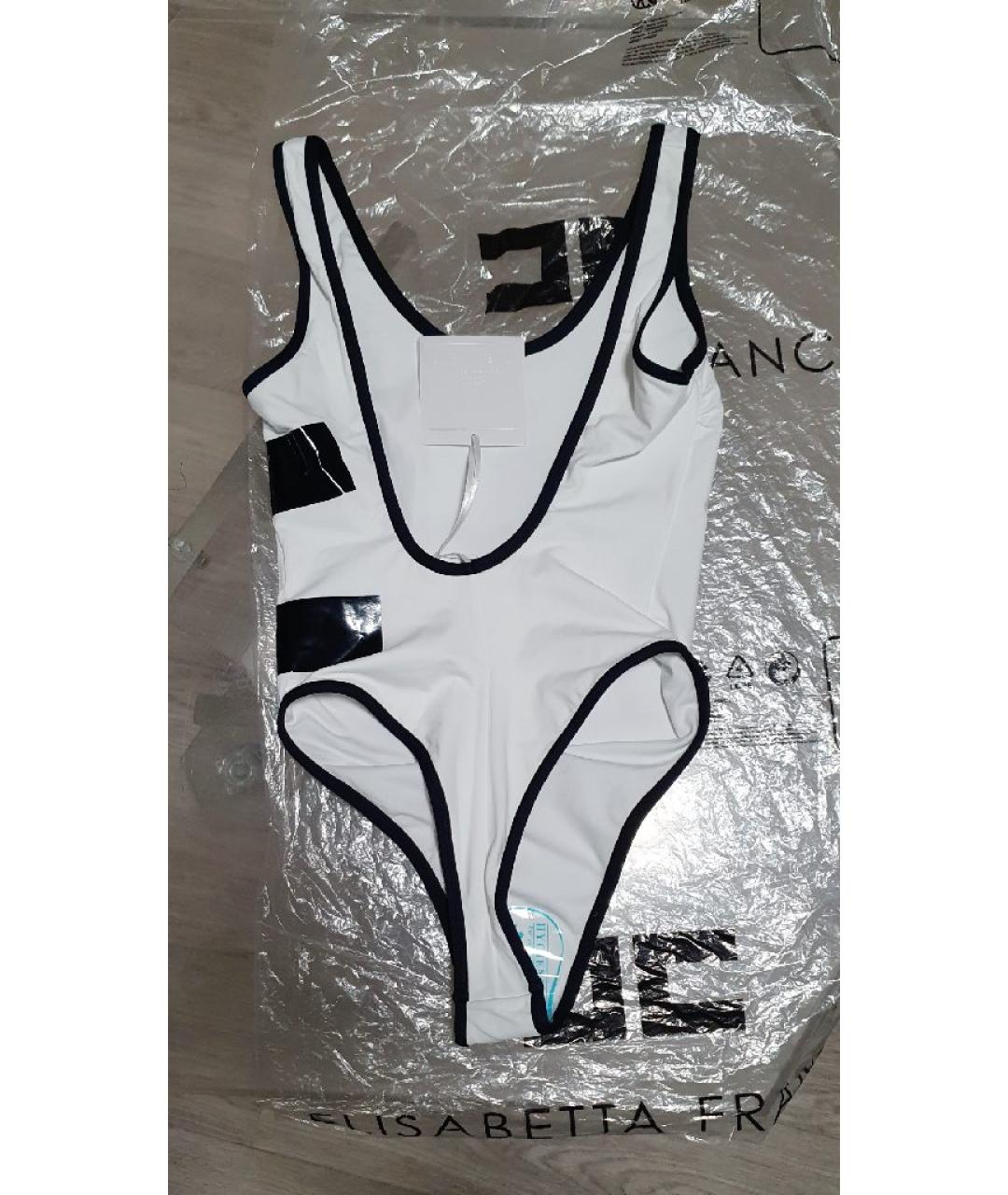 ELISABETTA FRANCHI Белый полиэстеровый купальник, фото 6