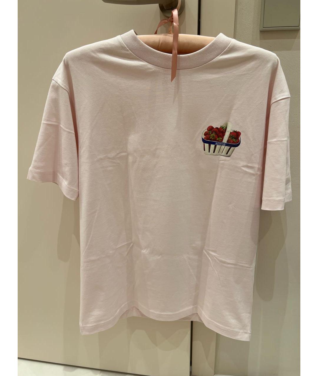 JACQUEMUS Розовая хлопковая футболка, фото 7