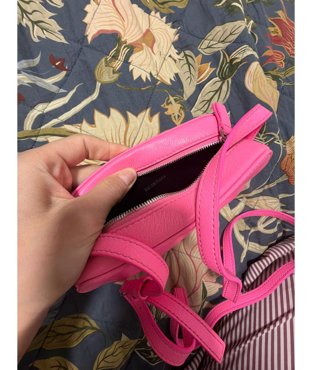 BALENCIAGA Розовая кожаная сумка через плечо, фото 4