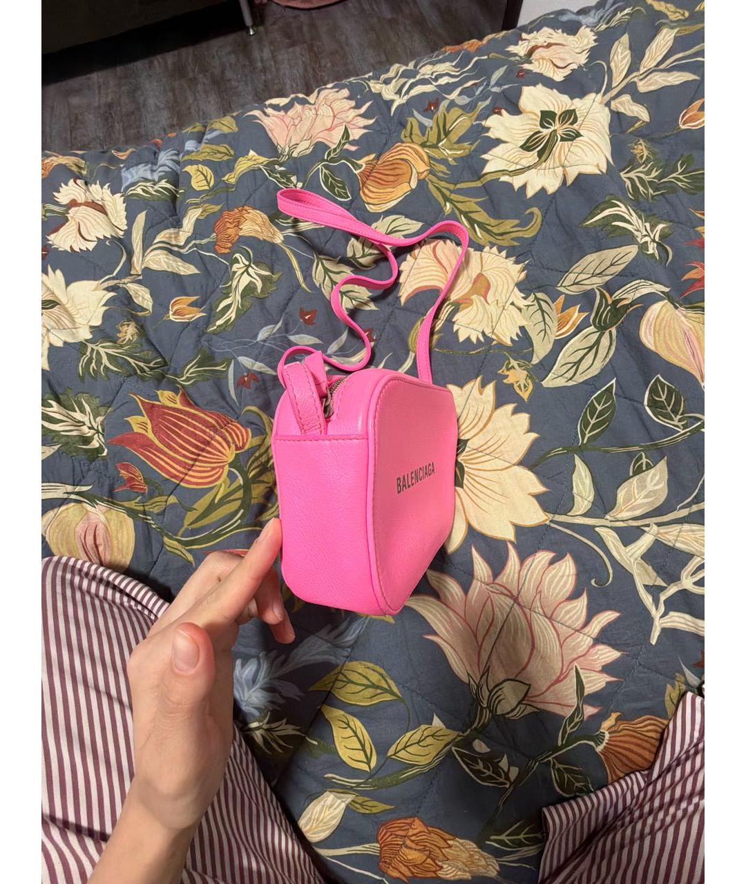 BALENCIAGA Розовая кожаная сумка через плечо, фото 2