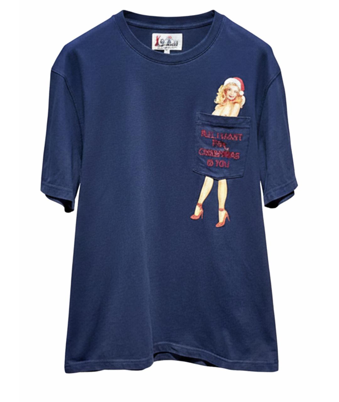 MC2 SAINT BARTH Темно-синяя хлопковая футболка, фото 1