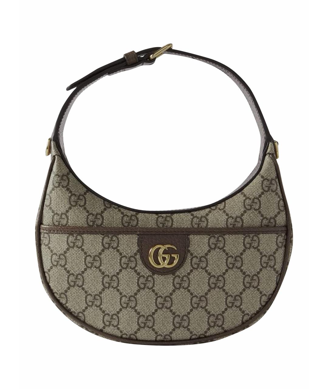 GUCCI Коричневая кожаная сумка через плечо, фото 1