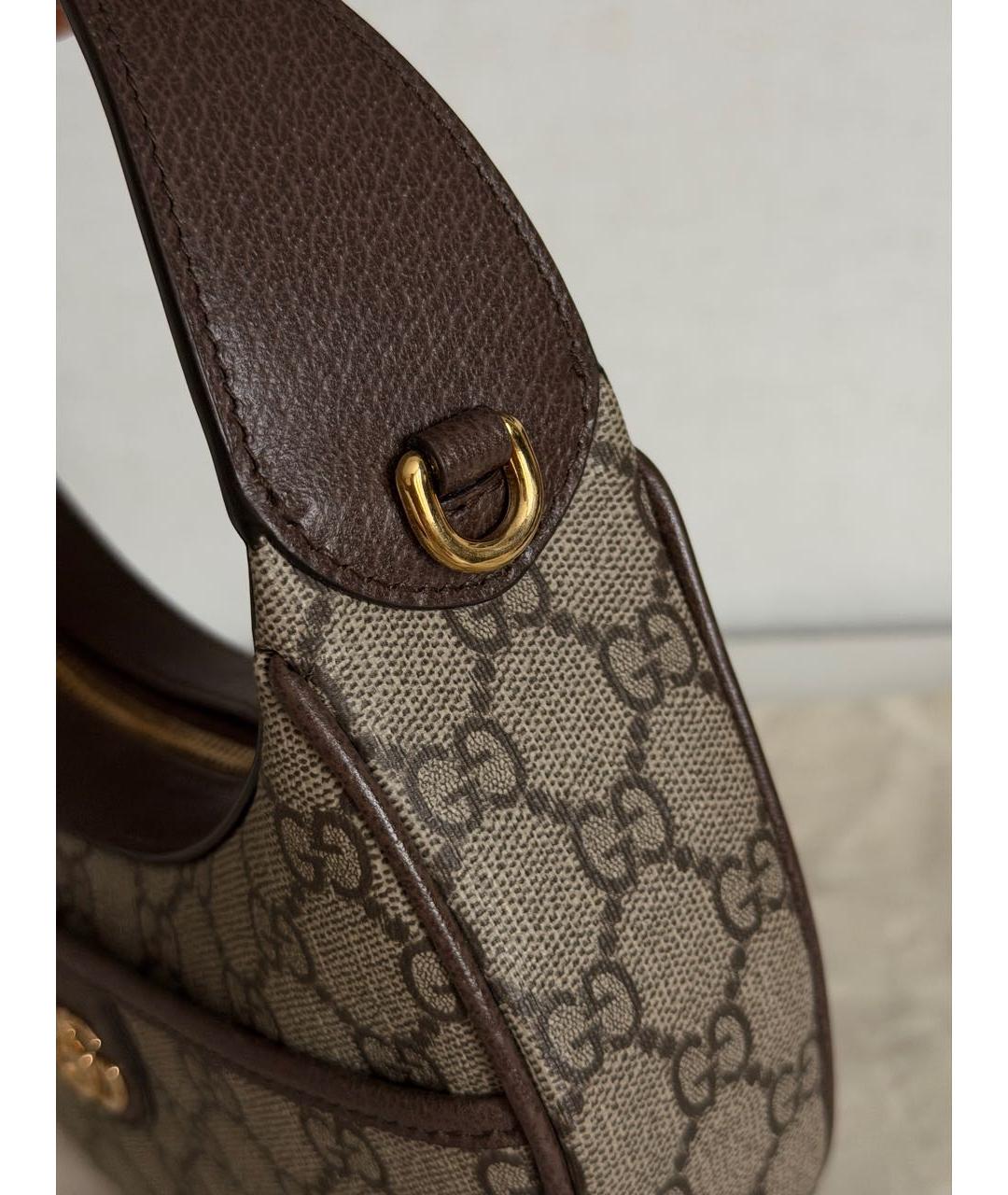 GUCCI Коричневая кожаная сумка через плечо, фото 7