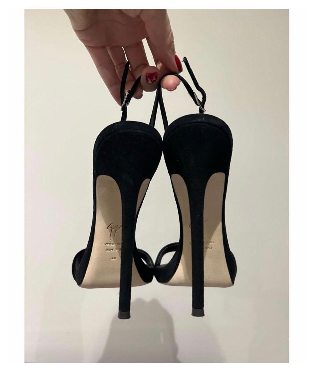 GIUSEPPE ZANOTTI DESIGN Черные замшевые босоножки, фото 2