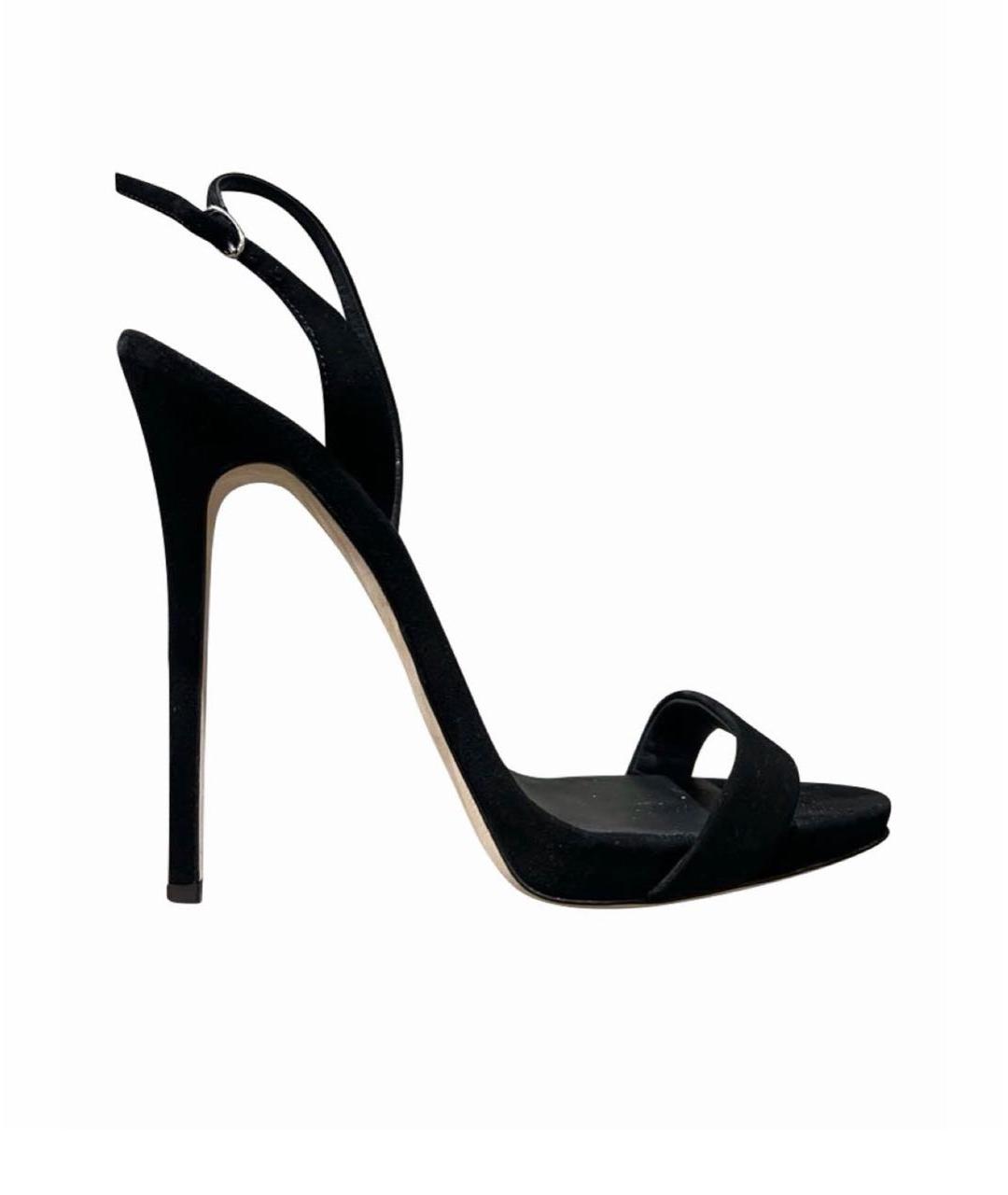 GIUSEPPE ZANOTTI DESIGN Черные замшевые босоножки, фото 1