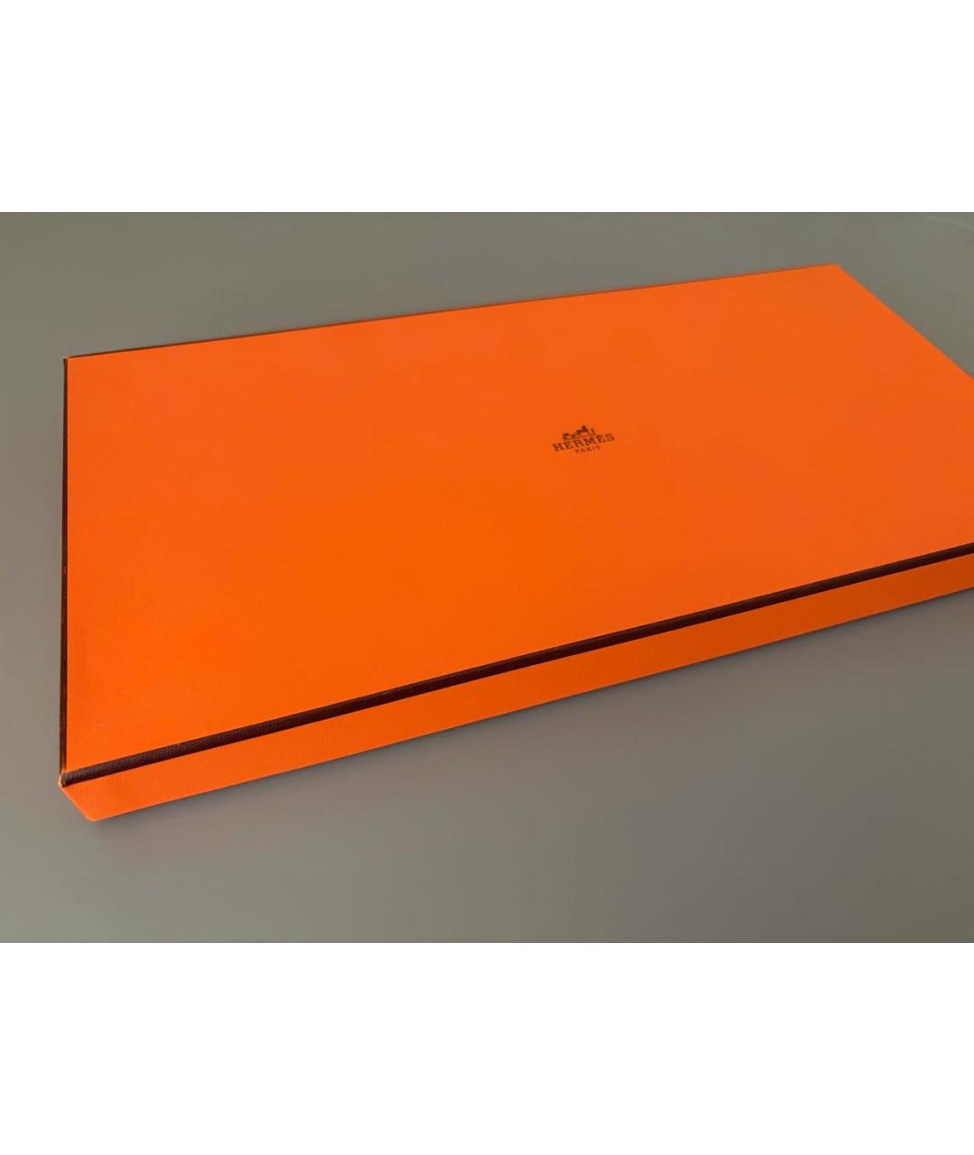 HERMES Коричневый кашемировый шарф, фото 4