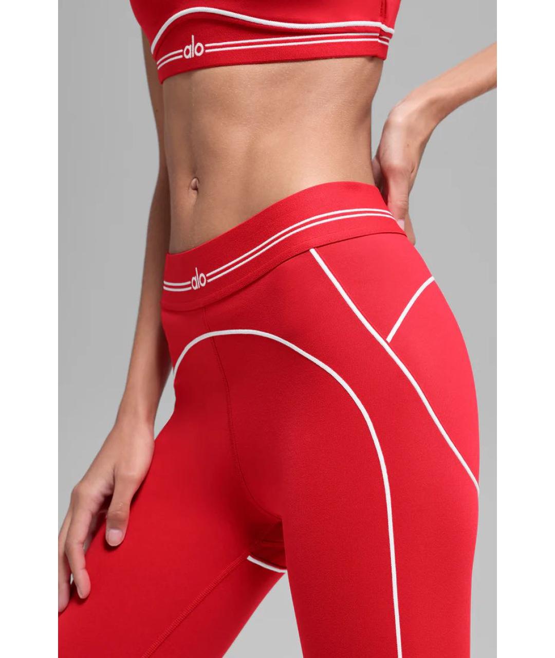 ALO YOGA Красные леггинсы и велосипедки, фото 4