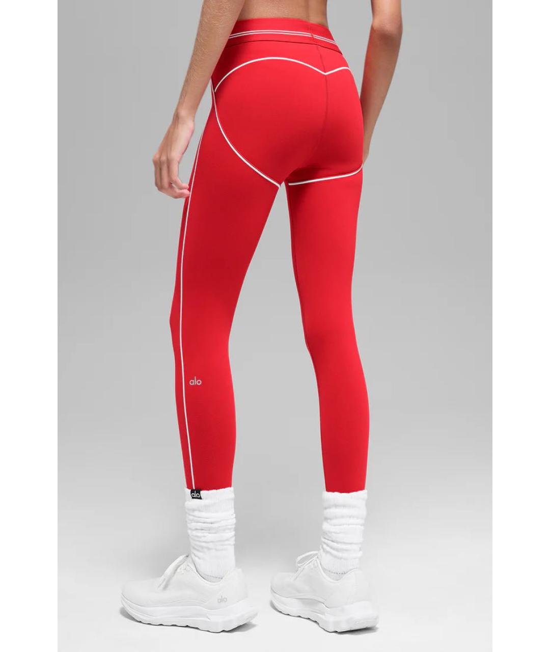 ALO YOGA Красные леггинсы и велосипедки, фото 3