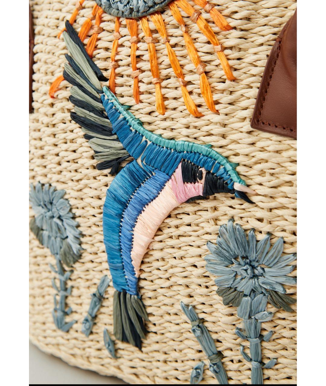 MAX MARA Бежевая пелетеная пляжная сумка, фото 3