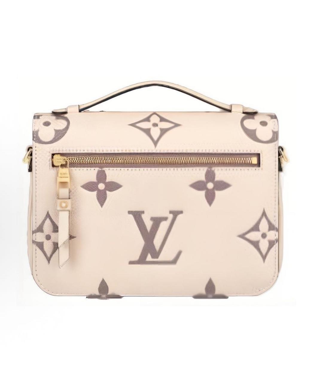 LOUIS VUITTON Бежевая кожаная сумка через плечо, фото 3