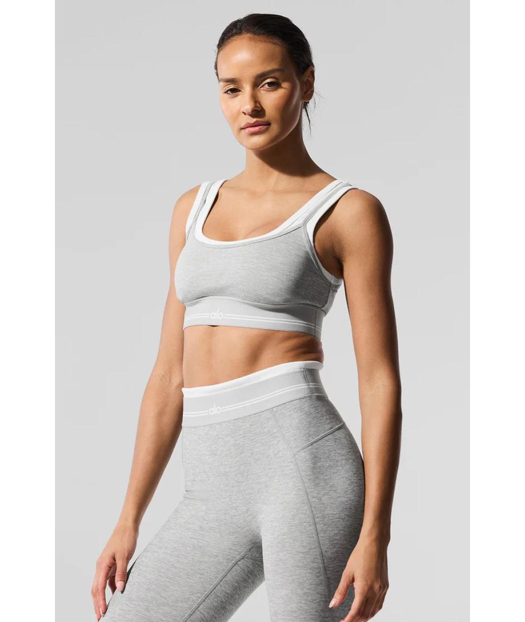 ALO YOGA Серая майка, фото 3