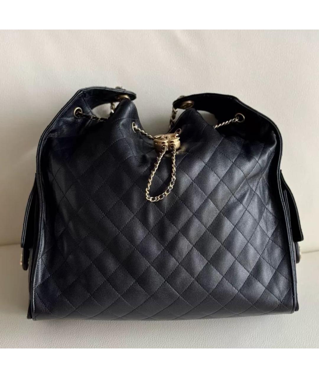 CHANEL Черная кожаная сумка через плечо, фото 2