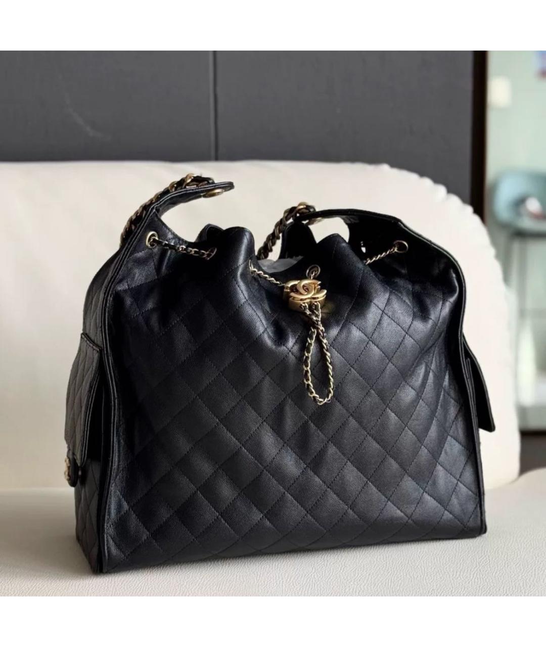 CHANEL Черная кожаная сумка через плечо, фото 4