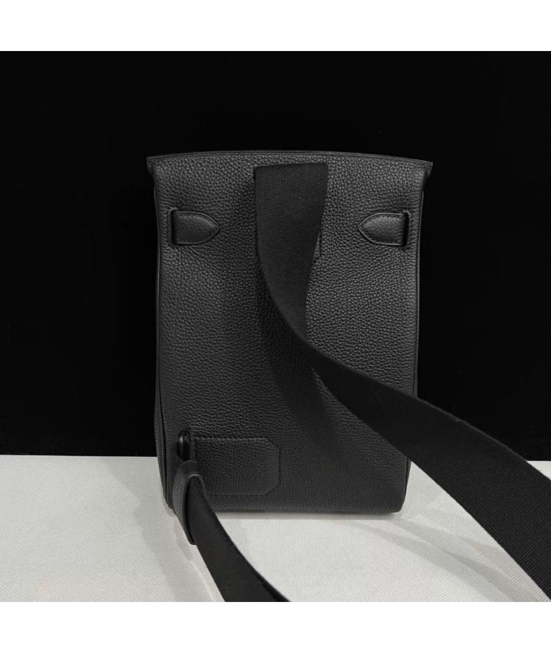 HERMES Черная кожаная сумка на плечо, фото 2