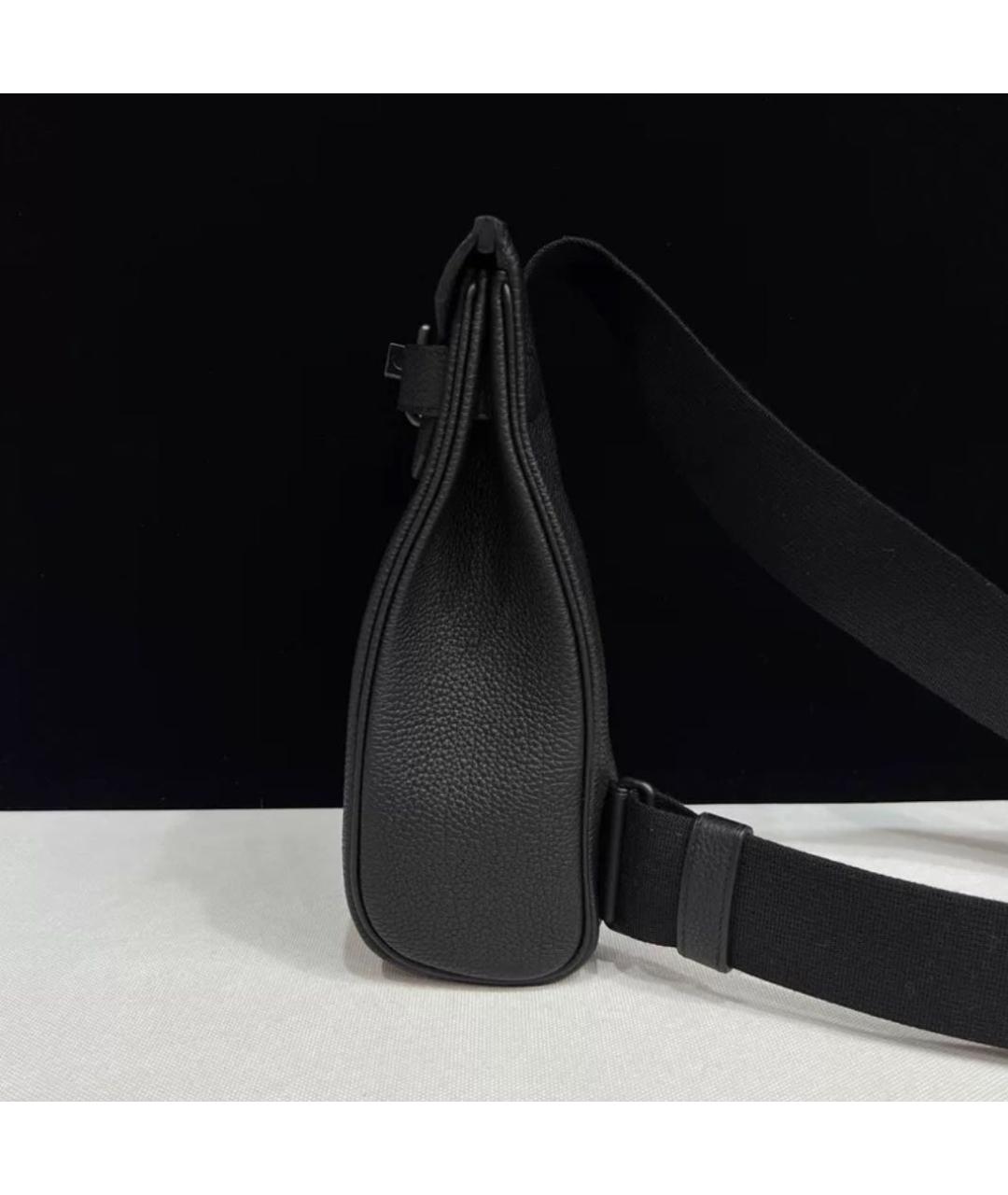 HERMES Черная кожаная сумка на плечо, фото 3