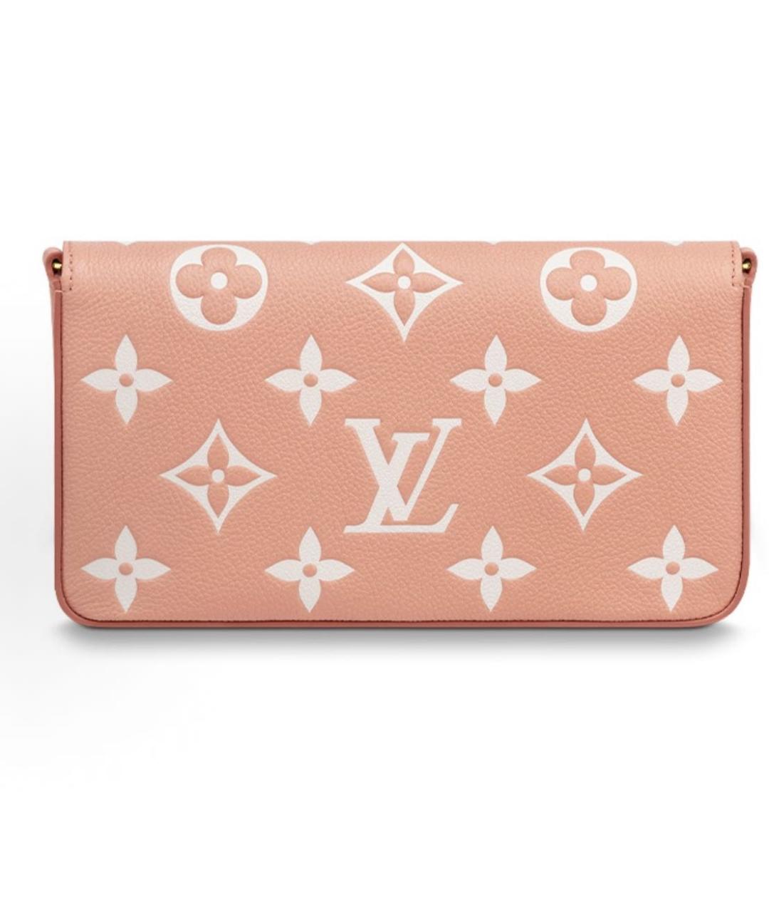 LOUIS VUITTON Коралловая кожаная сумка через плечо, фото 3