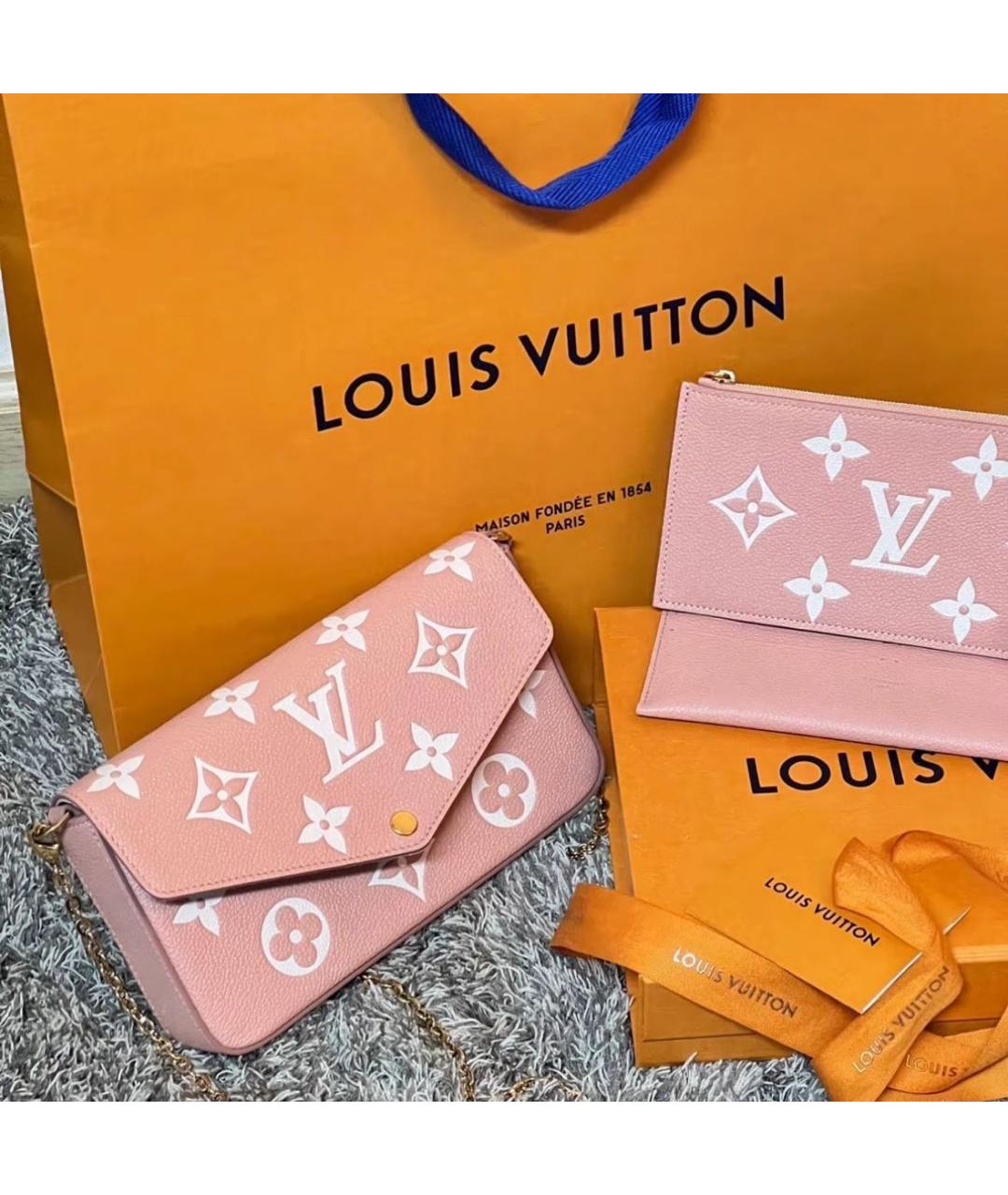 LOUIS VUITTON Коралловая кожаная сумка через плечо, фото 2