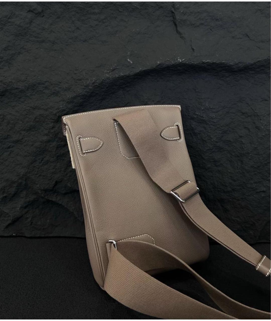 HERMES Коричневая кожаная сумка на плечо, фото 2