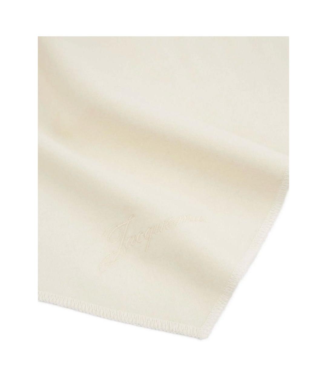 JACQUEMUS Бежевая кашемировая повязка на голову, фото 3