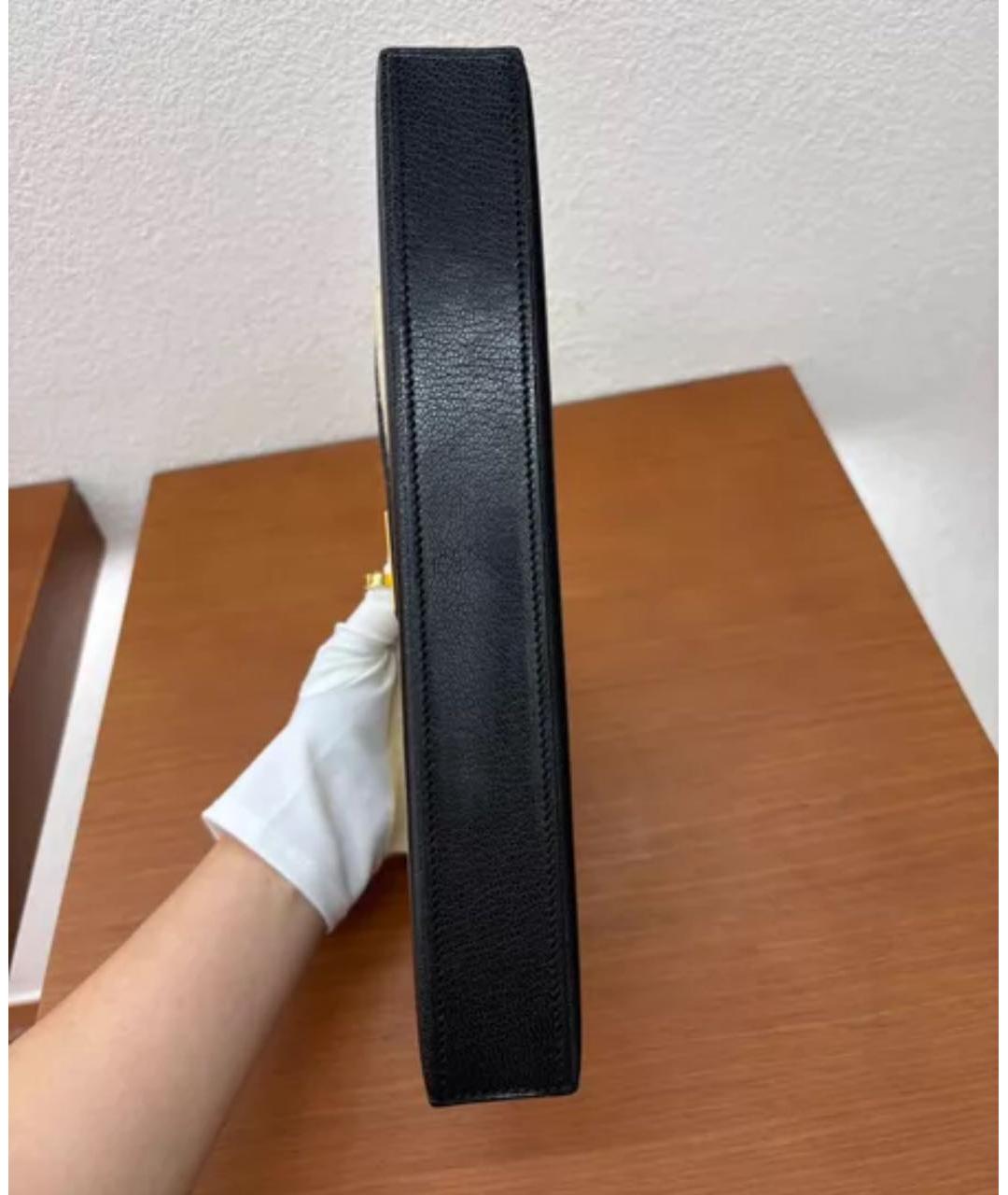 HERMES Черная кожаная сумка через плечо, фото 4