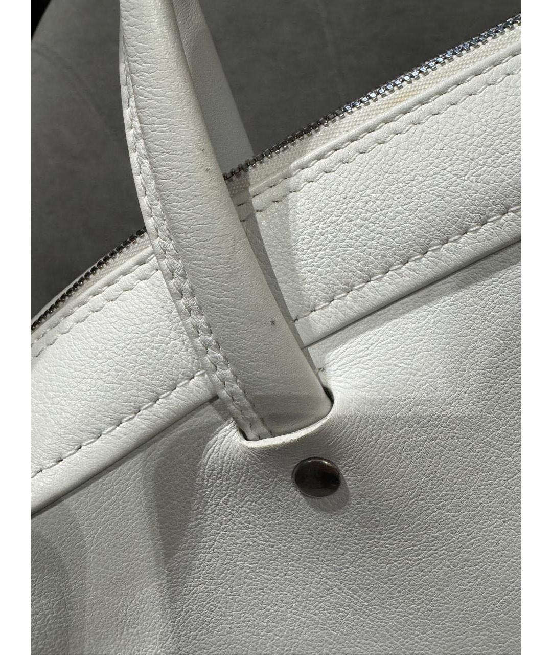 BALENCIAGA Белая кожаная сумка с короткими ручками, фото 8